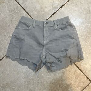 Aerie Daydream Gray Destroyed Pull On Denim Shorts XS